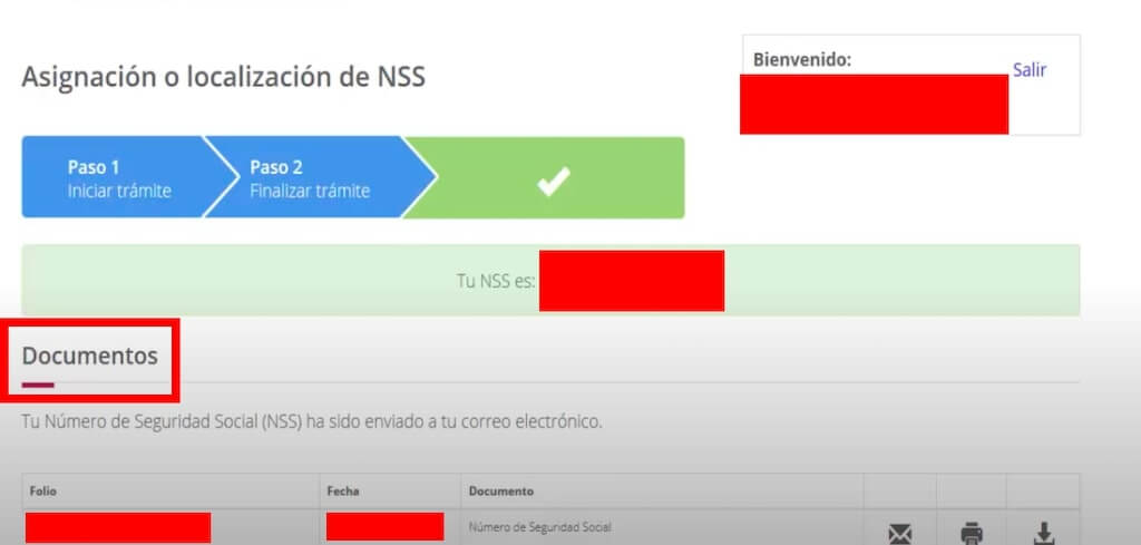 NSS con CURP en línea paso 5