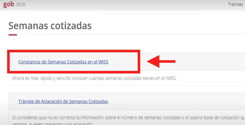 tramite de solicitud de constancia de semanas cotizadas imss